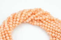 Peach Jade- Faceted Round 4mm 6mm 8mm 10mm 12mm - Single or Bulk - 15.5"