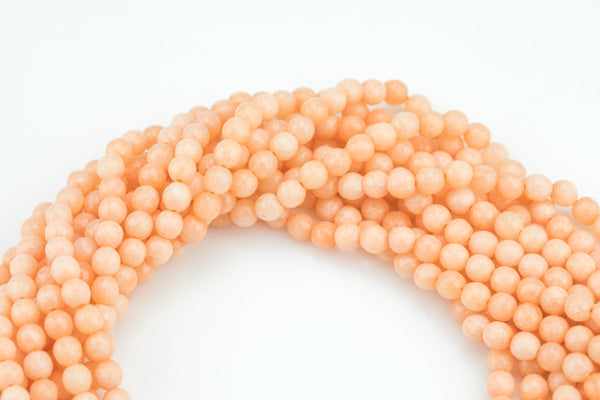 Peach Jade- Faceted Round 4mm 6mm 8mm 10mm 12mm - Single or Bulk - 15.5"