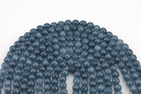 Blue Gray Jade- Faceted Round 4mm 6mm 8mm 10mm 12mm - Single or Bulk - 15.5" AAA Quality