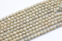 Natural Mystic DARK White Silverite Agate, Faceted Round sizes 4mm, 6mm, 8mm, 10mm, 12mm-Full Strand 15.5 inch Strand AAA Quality
