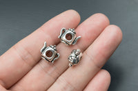 6 Teapot Large Hole Pandora Pewter Spacer Charms 12x12mm 884