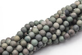 Natural Matte Green Rainforest Jasper Beads, High Quality Round- Loose Beads 6mm 8mm 10mm 12mm - Full 16 inch strand AAA Quality