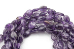 Natural Amethyst - Oval Beads- High Quality-  sizes- Full Strand 16" Gemstone Beads