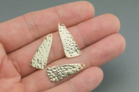 Gold Pendant Drops- Hammered Gold- Light and Delicate- 4 Pieces per order- 10x26mm