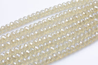 8mm Crystal Rondelle - 2 or 5 or 10 STRANDS- Opal Mystic Tan