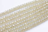 8mm Crystal Rondelle - 2 or 5 or 10 STRANDS- Opal Mystic Tan