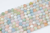 Natural Morganite Beryl - Hexagon Shape- Grade A High Quality- 8mm and 10mm- Full Strand 16" Gemstone Beads