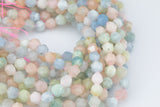 Natural Morganite Beryl - Hexagon Shape- Grade A High Quality- 8mm and 10mm- Full Strand 16" Gemstone Beads