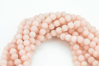Pale Peach Jade, High Quality in Matte Round, 6mm, 8mm, 10mm, 12mm -Full Strand 15.5 inch Strand AAA Quality