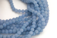 Light Sapphire Jade-  High Quality in Matte Round, 6mm, 8mm, 10mm, 12mm -Full Strand 15.5 inch Strand