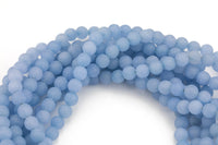 Light Sapphire Jade-  High Quality in Matte Round, 6mm, 8mm, 10mm, 12mm -Full Strand 15.5 inch Strand