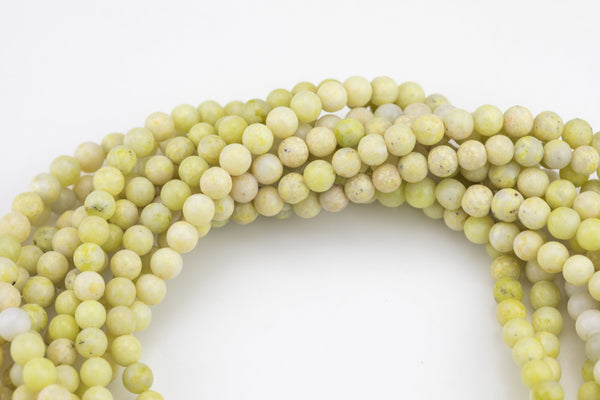 Yellow Jade, High Quality in Smooth Round- 6mm, 8mm, 10mm, 12mm   -Full Strand 15.5 inch Strand