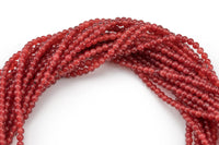 Red Jade, High Quality in Smooth Round- 6mm, 8mm, 10mm, 12mm -Full Strand 15.5 inch Strand