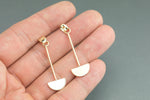 Crescent- Earring Stud Backing- Perfect for Earring Stud Style- 1 pair per order- 1.5 inches long