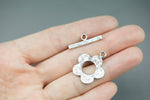 8 Pairs Flower PEWTER Toggles 20mm 586-541