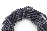 Natural A Quality Iolite Beads Full Strands-15.5 inches- Nice Size Hole- Diamond Cutting, High Facets-Nice and Sparkly-Faceted Round