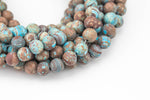 LARGE-HOLE beads!!! 8mm or 10mm Matte-finished round. 2mm hole. 7-8" strands. Flower agate. Big Hole Beads