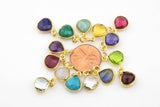 Birthstones Gemstone Drops Teardrops - Very Petite, Cute and dainty- 10x14mm- Comes with 5mm Ring