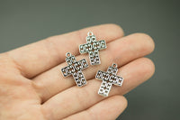 12 Cross Pewter Charms 19x16mm 779-10618