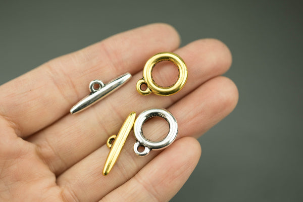5 Pairs PEWTER Toggles 15mm 549-9134