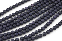 Natural Blue Sandstone Grade AAA Matte Beads. Full 15.5 Inch strand 4mm, 6mm, 8mm, 10mm, or 12mm Smooth Gemstone Beads