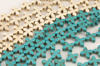 Cute small crosses magnesite turquoise 15mm 16"