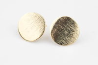 2 pcs Coin Earring stud - HIGH QUALITY GOLD Plating - 15mm