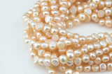 8mm - 9mm A Quality Flat Round Pink Freshwater Pearls