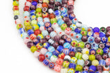 6mm Millefiori Beads, High Quality in Smooth Round