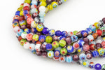 6mm Millefiori Beads, High Quality in Smooth Round