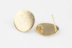 2 pcs Coin Earring stud - HIGH QUALITY GOLD Plating - 15mm