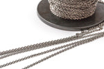 3.8*4.8mm Sterling silver ROUND Chain- Gunmetal