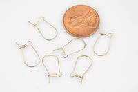 Small Gold Filled Kidney Earring Wire 16mm - 14/20 Gold Filled- USA Product- 4 Pieces- small