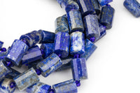 Natural Lapis - Faceted Barrel Beads- High Quality- 10x14mm- Full Strand 16" - 22 Pieces Gemstone Beads