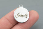 Stainless Steel Charms -Integrity - Laser Engraved Silver Tone - Bulk Pricing