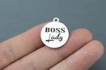 Stainless Steel Charms - Boss lady - Laser Engraved Silver Tone - Bulk Pricing