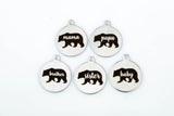 Stainless Steel Charms BEAR Charms Family Bear Collection - Laser Engraved Silver Tone - Mama Papa Brother Sister Baby Bear - Bulk Pricing