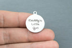 Stainless Steel Charms --Daddy's little girl - Laser Engraved Silver Tone - Bulk Pricing