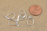 Sterling Silver Lever Back Earring Wire- Open Ring- 10x16mm - Sterling Silver 925- 2 Pairs per Order