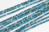Natural Apatite Beads Full Strands-15.5 inches-2.5mm- Nice Size Hole- Diamond Cutting, High Facets-Nice and Sparkly-Faceted Round