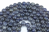 Natural Iolite Beads Full Strands-15.5 inches-  Nice Size Hole-Polished Plain  Round- 8mm, 10mm, 12mm- A quality AAA Quality  Smooth