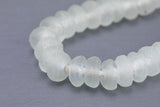 African Glass Beads - approx 16mm Clear Aqua Beads - Light Blue Aqua - Recycled African Sea Glass Beads - Made in Ghana Africa