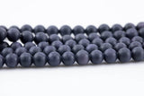 Natural Blue Sandstone Grade AAA Matte Beads. Full 15.5 Inch strand 4mm, 6mm, 8mm, 10mm, or 12mm Smooth Gemstone Beads