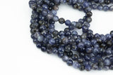 Natural Iolite Beads Full Strands-15.5 inches- Nice Size Hole- Diamond Cutting, High Facets-Nice and Sparkly-Faceted Round AAA Quality
