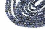 Natural Iolite Beads Full Strands-15.5 inches- Nice Size Hole- Diamond Cutting, High Facets-Nice and Sparkly-Faceted Round AAA Quality