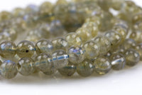 Natural Labradorite   Round- Small Size- AAA quality -Full Strand 21 inch Strand-6mm- High Quality Smooth Gemstone Beads