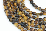 Natural Tiger Eye- Full Strands-15.5 inches-6mm- Nice Size Hole- Diamond Cutting,High Facets-Nice and Sparkly-Faceted Coin Gemstone Beads