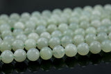 Natural New Mountain Jade, High Quality in Round, 4mm, 6mm, 8mm, 10mm, 12mm, 14mm-Full Strand 16 inch Strand Smooth Gemstone Beads