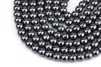 HEMATITE Gray Hematite Beads Smooth Round Beads AAA 2mm 3mm 4mm 6mm 8mm 10mm 12mm 15.5" Strand