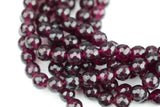 Garnet JADE Faceted Round -Full Strand 15.5 inch Strand, 4mm, 6mm, 8mm, 12mm, or 14mm Beads-Full Strand 15.5 inch Strand